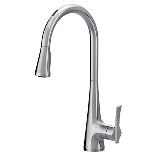 Moen Sinema Smart Motion Control Single Handle High Arc Pull-Down Kitchen Faucet, Chrome - S7235EV2C