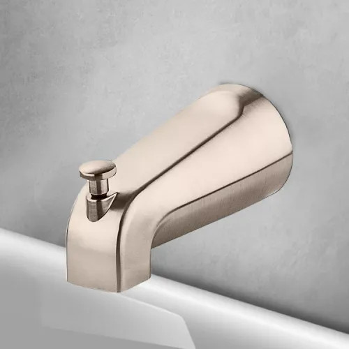 Pfister 5" Wall Mounted Quick Connect Tub Spout w Diverter, Brushed Nickel - J15-020K