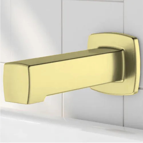 Pfister 6-1732" Non-Diverter Tub Spout with Threaded 12" Male Copper Adapter (CxMNPT), Wall-Mount, Metal, Brushed Gold - 920-247BG
