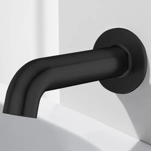 Pfister 7" Non-Diverter Tub Spout with Threaded 12" Male Copper Adapter (CxMNPT), Wall-Mount, Metal, Matte Black - 920-246B