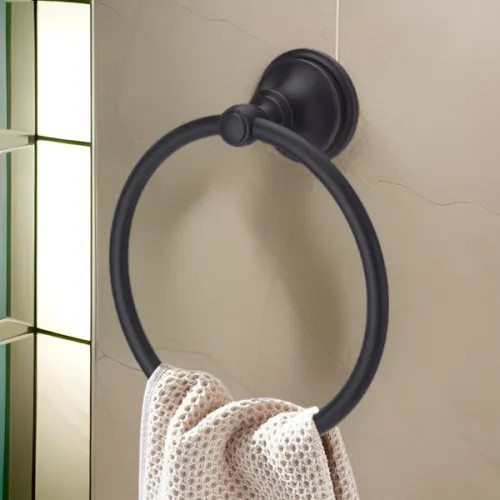 Pfister Tisbury 6in Wall Mounted Towel Ring with Mounting Hardware, All Metal Construction, Tuscan Bronze - BRB-TB0Y