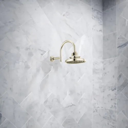 Brizo Invari 7" Multi-Function Round Showerhead with H2Okinetic, Lever Control, 2.5 GPM, Brilliance Polished Nickel - 87476-PN-2.5