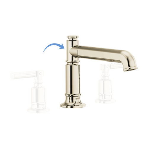 Brizo Invari Two-Handle Roman Tub Faucet Trim, 3-Hole, Deck-Mount, Less Handles, Brilliance Polished Nickel - T67376-PNLHP