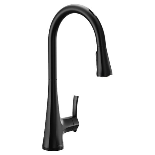 Moen Sinema Smart Motion Single-Handle High Arc Pull-Down Kitchen Faucet, Matte Black - S7235EV2BL