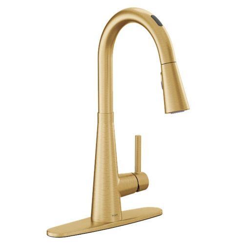 Moen Sleek Smart Single Handle High Arc Pull-Down Kitchen Faucet, Brushed Gold - 7864EVBG