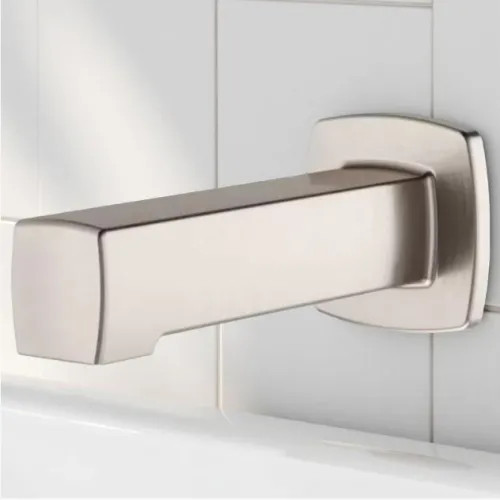 Pfister 6-1732" Non-Diverter Tub Spout with Threaded 12" Male Copper Adapter (CxMNPT), Wall-Mount, Metal, Brushed Nickel - 920-247J