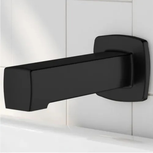 Pfister 6-1732" Non-Diverter Tub Spout with Threaded 12" Male Copper Adapter (CxMNPT), Wall-Mount, Metal, Matte Black - 920-247B