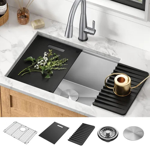 Delta Rivet 24 x 19 x 12-1/2 Single Bowl Undermount Workstation Laundry Sink Kit, Stainless Steel - 95B9031-24SL-SS