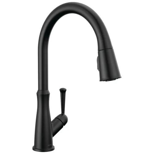 Delta Westville Single-Handle Puill-Down Kitchen Faucet, Matte Black - 9110-BL-DST