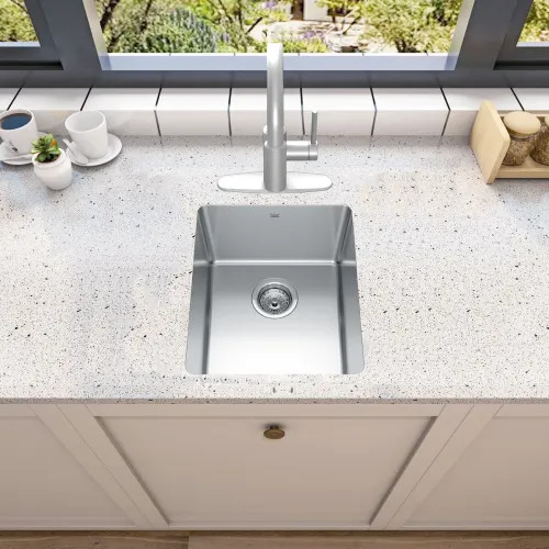 Franke Brookmore 15-1/2" x 18" Undermount Single-Bowl Bar/Preparation Sink, Stainless Steel - BSU1816-9N (122.0637.638)