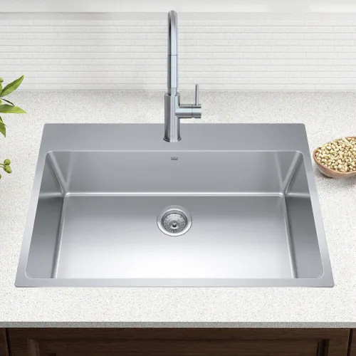 Franke Brookmore 33" x 22" Drop-In Single-Bowl Stainless Steel Kitchen Sink, Single Hole, Stainless Steel - BSL2233-ADA-1N (101.0689.856)