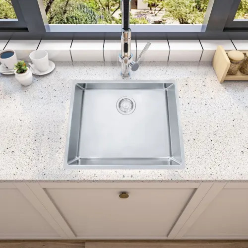 Franke Cube Center 24-1/2" x 17-3/4" Undermount Single-Bowl Kitchen Sink, Stainless Steel - CUX11023 (122.0531.788)