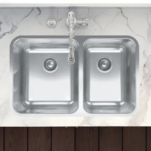 Franke Grande 32" x 18" Undermount Double-Bowl Kitchen Sink, 60/40 Split, Stainless Steel - GDX16031RH (122.0623.414)