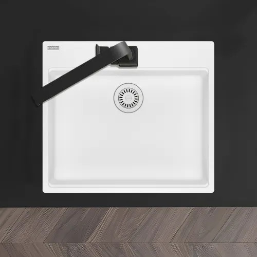 Franke Maris 25" x 22" Drop-in Single-Bowl Kitchen Sink, 5 Holes, Polar White - MAG61023ADA-PWT (114.0687.055)