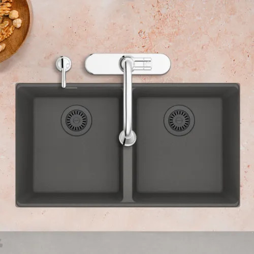 Franke Maris 31" x 18" Undermount Double-Bowl Kitchen Sink, Granite, Shadow Grey - MAG1201414-SHG (125.0687.070)