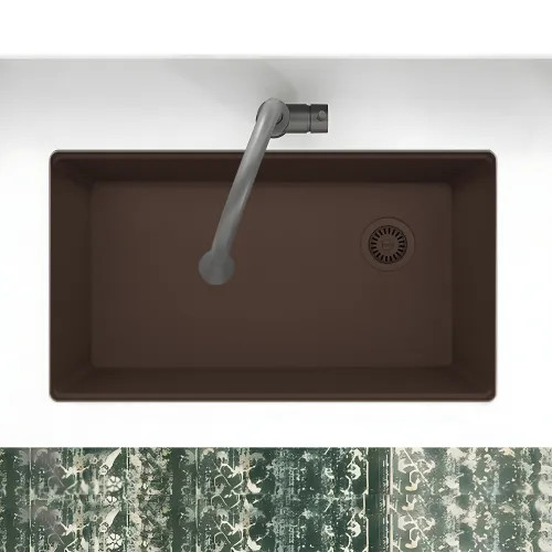 Franke Maris 33" x 19" Undermount Single-Bowl Kitchen Sink, Granite, Mocah - MAG11031OW-MOC (125.0688.136)