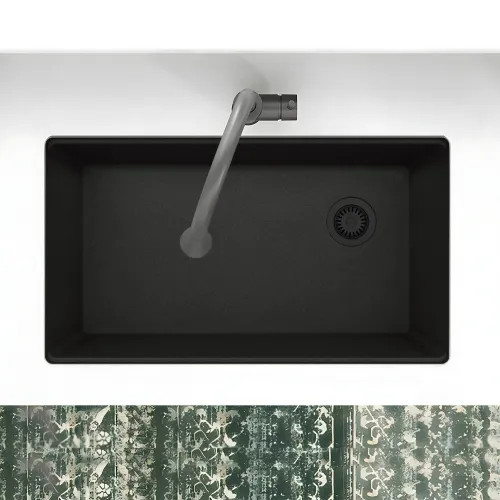 Franke Maris 33" x 19" Undermount Single-Bowl Kitchen Sink, Granite, Onyx - MAG11031OW-ONY (125.0637.076)