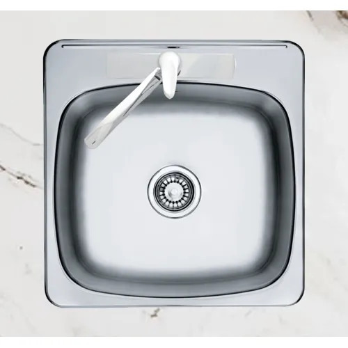 Franke Reginox 20" x 20-1/2" Drop-In Single-Bowl Kitchen Sink, Stainless Steel, High Gloss - RSL2020-1N (101.0620.201)