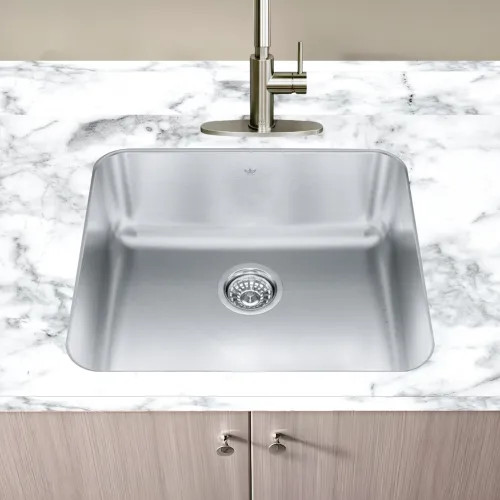 Franke Steel Queen 22" x 19" Undermount Single-Bowl Kitchen Sink, Stainless Steel, Silk - QSUA1922-8N
