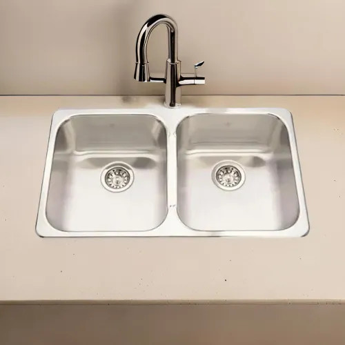 Franke Steel Queen 31-1/4" x 18-1/2" Undermount Double-Bowl Kitchen Sink, Stainless Steel - QD1831-8N (101.0620.183)
