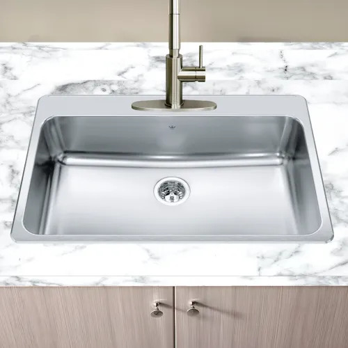 Franke Steel Queen 33-1/2" x 22" Single-Bowl Kitchen Sink, Stainless Steel - QSLA2233-8-3N (101.0169.276)