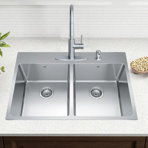 Franke Brookmore 31" x 21" Drop-In Single-Bowl Kitchen Sink, 4 Holes, Stainless Steel - BSL2131-9-4N (101.0636.993)