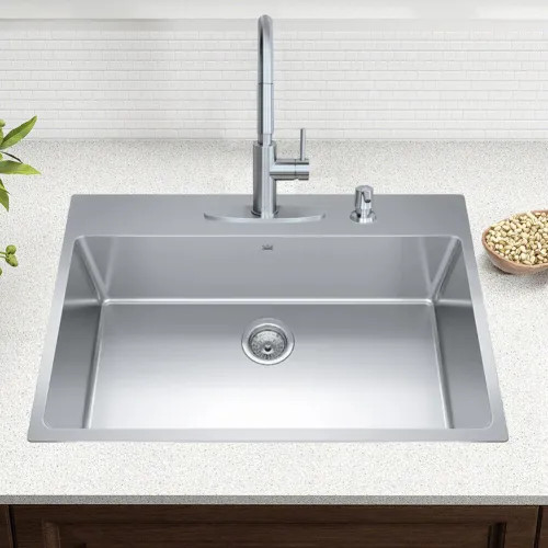 Franke Brookmore 31" x 21" Drop-In Single-Bowl Kitchen Sink, Four-Hole, Stainless Steel - BSL2131-9-4N (101.0636.993)