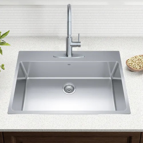 Franke Brookmore 31" x 21" Drop-In Single-Bowl Kitchen Sink, Single-Hole, Stainless Steel - BSL2131-9-1N (101.0636.989)