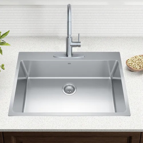 Franke Brookmore 31" x 21" Drop-In Single-Bowl Kitchen Sink, Three-Hole, Stainless Steel - BSL2131-9-3N (101.0636.991)