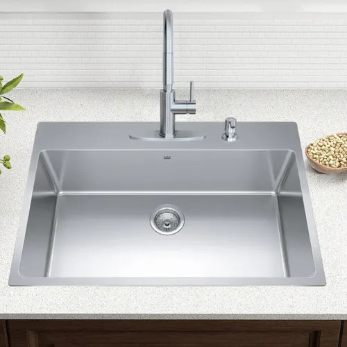Franke Brookmore 33" x 22" Drop-In Single-Bowl Kitchen Sink, Four-Hole, Stainless Steel - BSL2233-9-4N (101.0637.033)