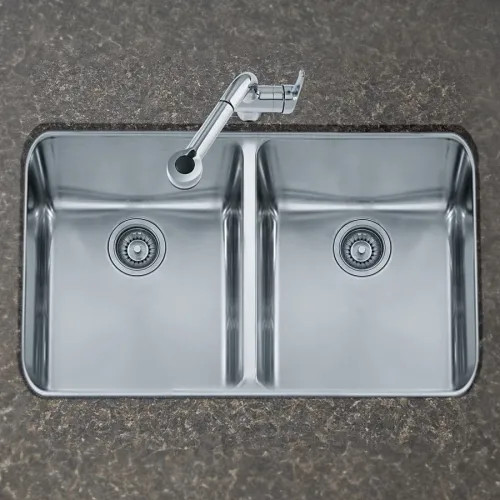 Franke Grande 32" x 18" Undermount Double-Bowl Kitchen Sink, Stainless Steel - GDX12031 (122.0187.715)
