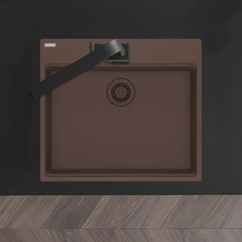 Franke Maris 25" x 22" Drop-in Single-Bowl Kitchen Sink, 5 Holes, Granite, Mocha - MAG61023-MOC (114.0687.045)