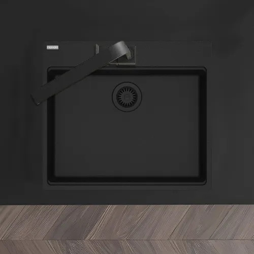 Franke Maris 25" x 22" Drop-in Single-Bowl Kitchen Sink, 5 Holes, Onyx - MAG61023ADA-ONY (114.0687.053)