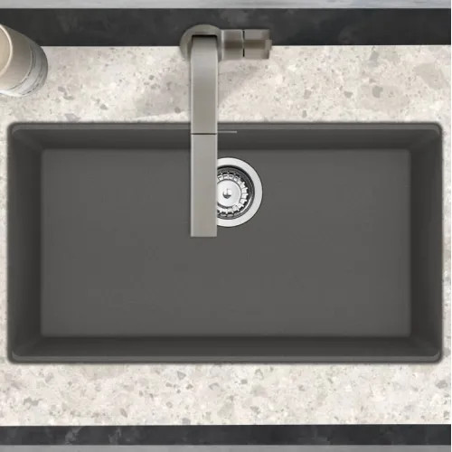 Franke Maris 31" x 17-13/16" Undermount Single-Bowl Kitchen Sink w/ Basket Strainer, Granite, Shadow Grey - MAG11029-SHG-S (125.0687.247)