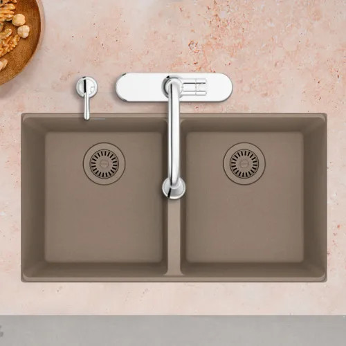 Franke Maris 31" x 18" Undermount Double-Bowl Kitchen Sink, Granite, Oyster - MAG1201414-OYS (125.0687.068)