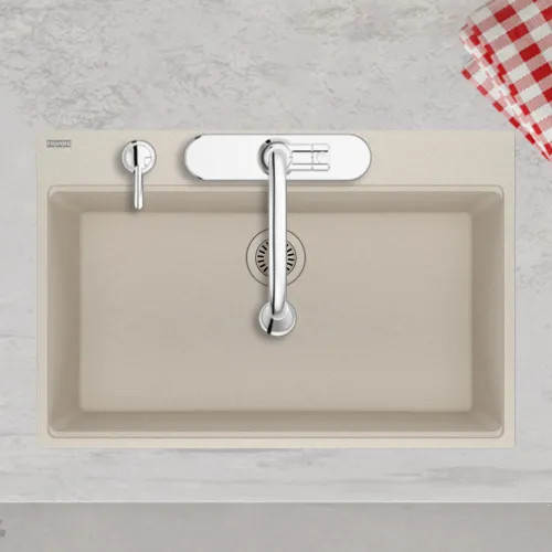Franke Maris 33" x 22" Drop-in Single-Bowl Kitchen Sink, 5 Holes, Granite, Champagne - MAG61031-CHA (114.0686.940)