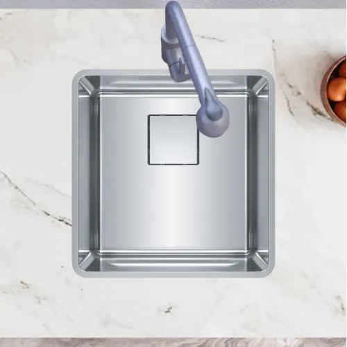 Franke Pescara 18" x 18" Undermount Sibgle-Bowl Kitchen Sink Kit, Stainless Steel, Pearl - PTX110-17 (122.0491.562)