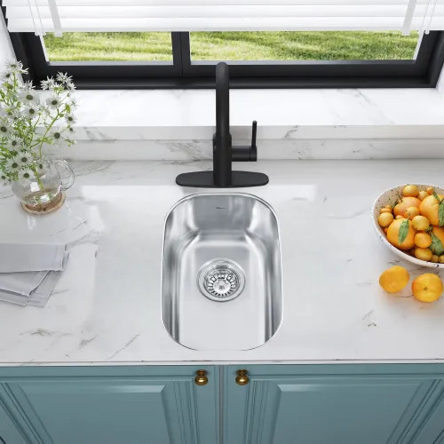 Franke Reginox 12-1/2" x 17-3/4" Undermount Single-Bowl Hospitality Sink, Stainless Steel - NS1813U-7N (122.0651.371)