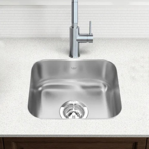 Franke Steel Queen 14-3/4" x 12-3/4" Undermoount Single-Bowl Bar Sink, Stainless Steel - QSU1315-6N