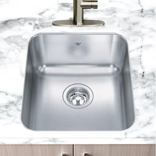 Franke Steel Queen 15-3/4" x 17-3/4" Undermount Single-Bowl Hospitality Sink, Stainless Steel, Satin/Gloss - QSUA1816-8N