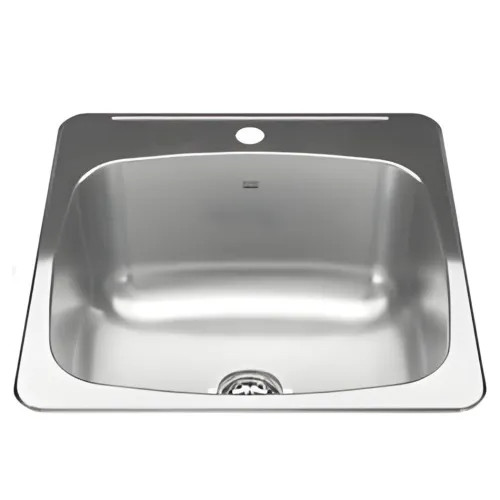 Franke Steel Queen 20-1/8" x 20-9/16" Drop-In Single-Bowl Utility Sink, Stainless Steel - RSL2020-10-1N