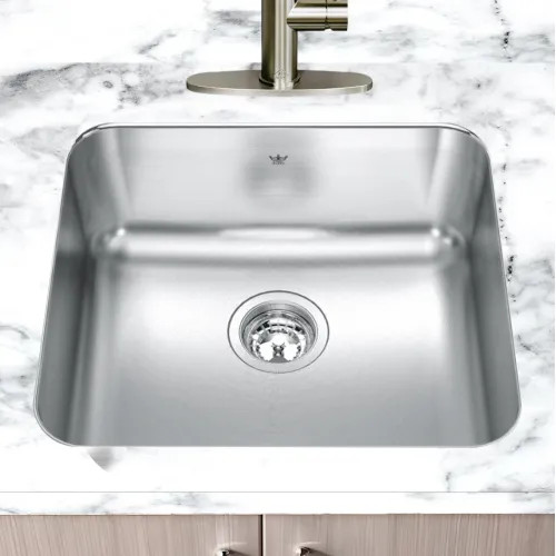 Franke Steel Queen 20" x 18" Undermount Single-Bowl Kitchen Sink, Stainless Steel, Silk - QSUA1820-8N
