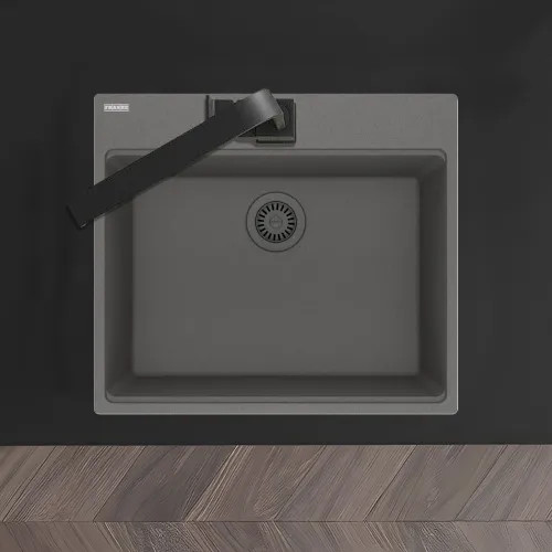 Franke Maris 25" x 22" Drop-in Single-Bowl Kitchen Sink, 5 Holes, Shadow Grey - MAG61023ADA-SHG (114.0687.056)