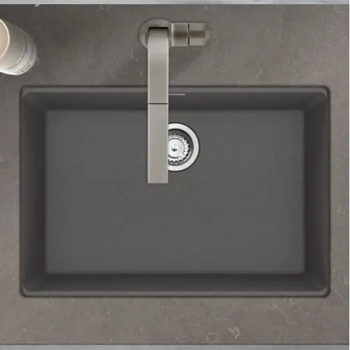 Franke Maris 27" x 19" Undermount Single-Bowl Kitchen Sink w/ Basket Strainer, Granite, Shadow Grey - MAG11025-SHG-S (125.0687.168)