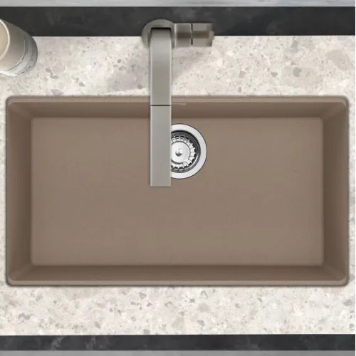 Franke Maris 31" x 17-13/16" Undermount Single-Bowl Kitchen Sink w/ Basket Strainer, Granite, Oyster - MAG11029-OYS-S (125.0687.245)