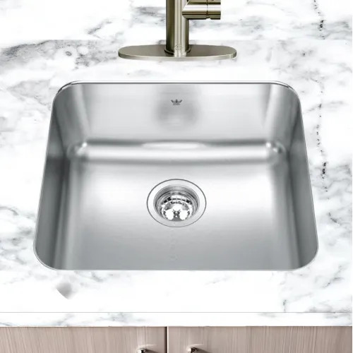 Franke Steel Queen 20" x 18" Undermount Single-Bowl Kitchen Sink, Stainless Steel, Silk - QSUA1925-8N