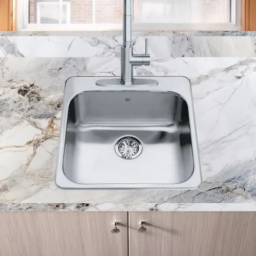Franke Steel Queen 20" x 20-1/2" Single-Bowl Kitchen Sink, Stainless Steel - QSL2020-7-3N (101.0620.188)