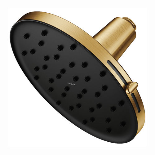 Moen Verso 9in Adjustable Rain Shower Head with Infiniti Dial and Magnetix Docking System, Round, 2.5 GPM, Brushed Gold - 220R3BG