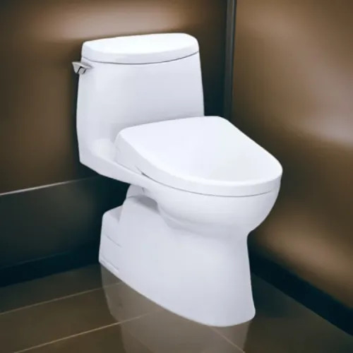 TOTO Carlyle II 1G WASHLET  One-Piece Toilet with S7A Bidet Seat, Auto-Open/Close, 1.0 GPF, Cotton White - MW6144736CUFG#01