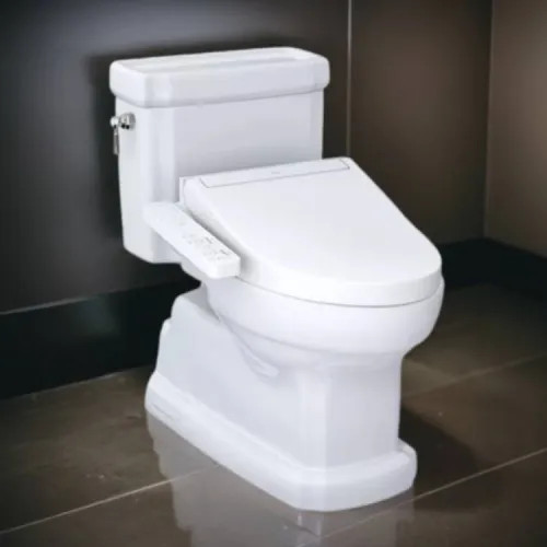 TOTO Guinevere WASHLET  One-Piece Toilet with C2 Bidet Seat, 1.28 GPF, Cotton White - MW9743074CEFG#01